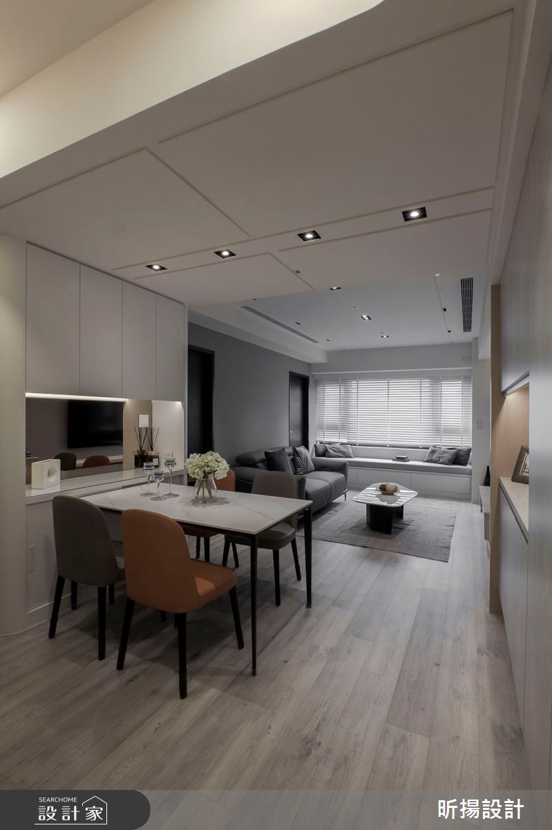 20坪新成屋(5年以下)＿現代風客廳餐廳臥榻案例圖片＿昕揚室內裝修設計有限公司＿昕揚_灰階‧日光之2