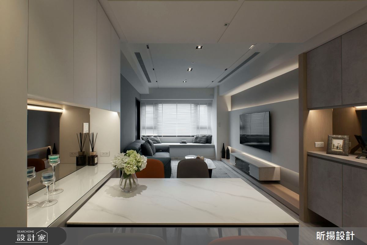 20坪新成屋(5年以下)＿現代風客廳餐廳臥榻案例圖片＿昕揚室內裝修設計有限公司＿昕揚_灰階‧日光之4