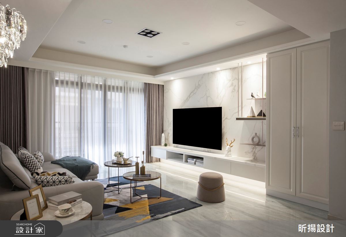 40坪中古屋(5~15年)＿新古典客廳案例圖片＿昕揚室內裝修設計有限公司＿昕揚_光影中的雅緻輕古典之2