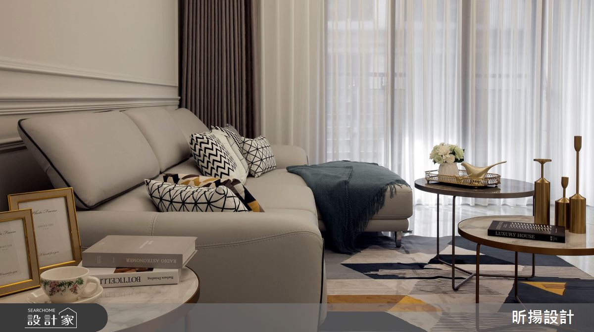 40坪中古屋(5~15年)＿新古典客廳案例圖片＿昕揚室內裝修設計有限公司＿昕揚_光影中的雅緻輕古典之4