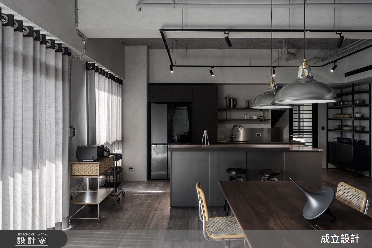 47坪中古屋(5~15年)＿工業風餐廳廚房中島案例圖片＿成立設計＿成立_CONFIDENCE之10