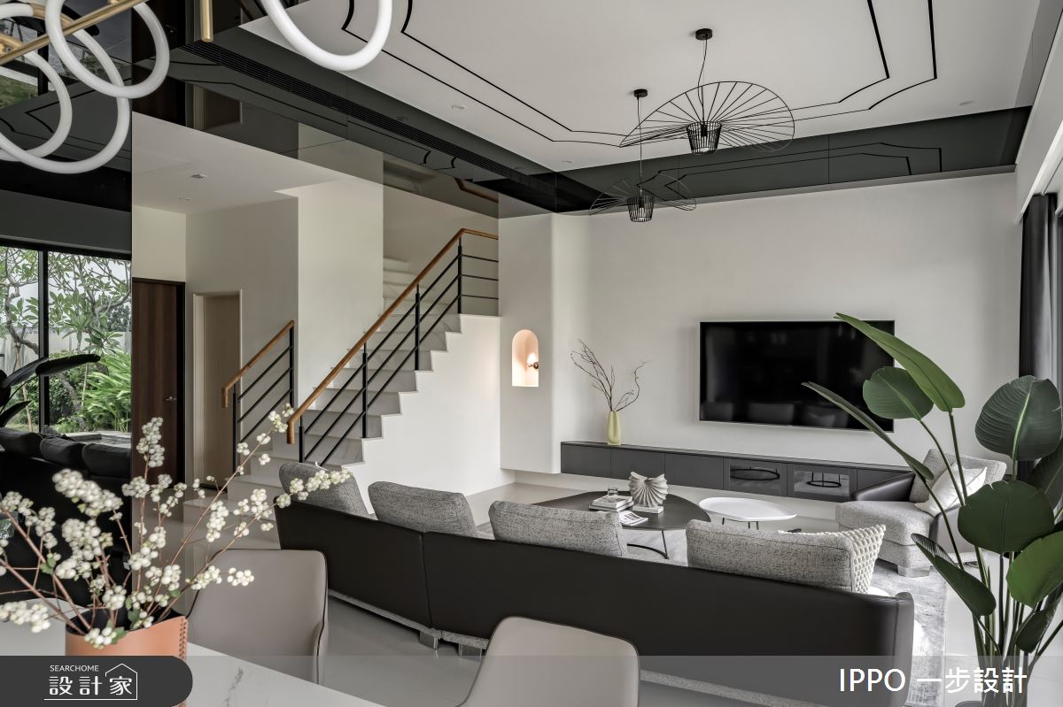 45坪新成屋(5年以下)＿現代風客廳餐廳樓梯案例圖片＿IPPO 一步設計＿一步_第十八步_翠幽韵 Emerald Serenity之2