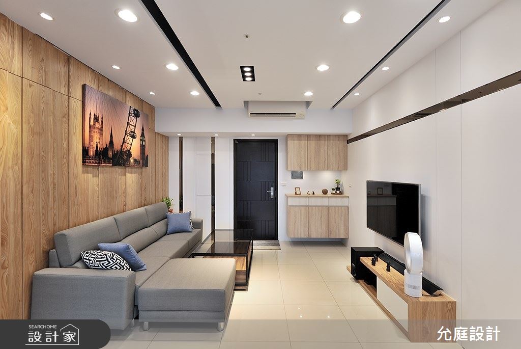 17坪新成屋(5年以下)＿現代風玄關客廳案例圖片＿允庭室內裝修設計有限公司＿允庭_餘暉 漣漪之2