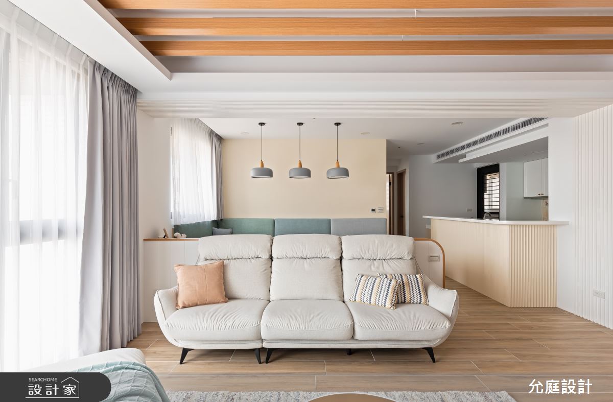 23坪毛胚屋＿北歐風客廳餐廳廚房吧檯中島案例圖片＿允庭室內裝修設計有限公司＿允庭_淡雅恬靜之3