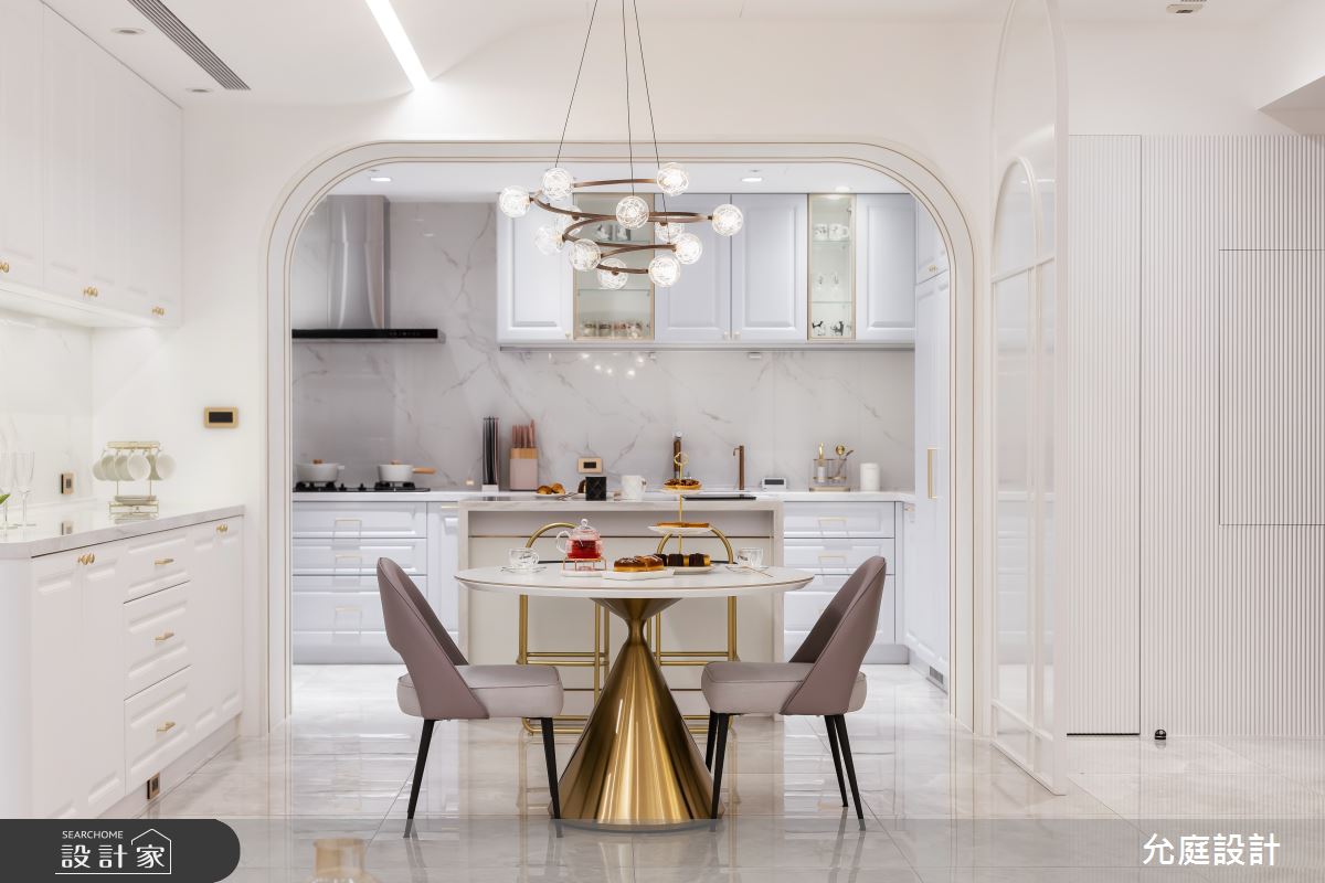 毛胚屋＿美式輕奢華風餐廳廚房中島案例圖片＿允庭室內裝修設計有限公司＿允庭_微奢·蘊藏之15