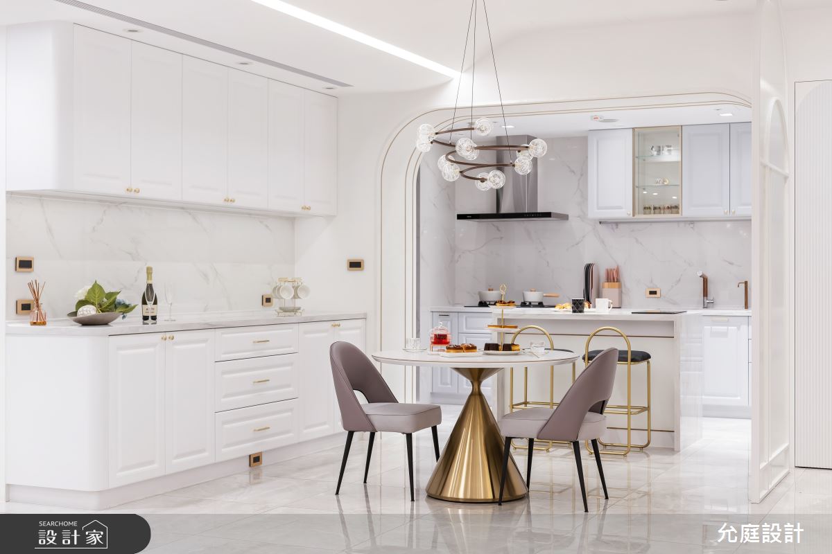 毛胚屋＿美式輕奢華風餐廳廚房中島案例圖片＿允庭室內裝修設計有限公司＿允庭_微奢·蘊藏之14