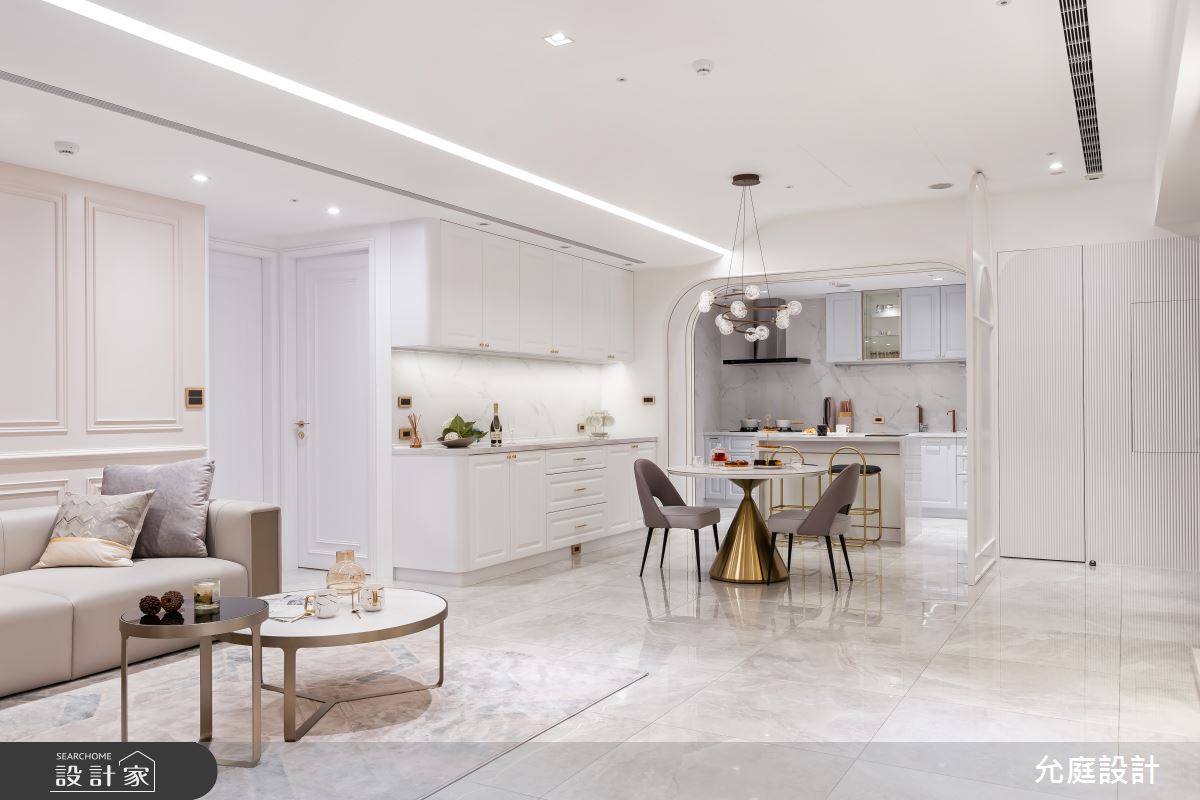 毛胚屋＿美式輕奢華風客廳餐廳廚房中島案例圖片＿允庭室內裝修設計有限公司＿允庭_微奢·蘊藏之13