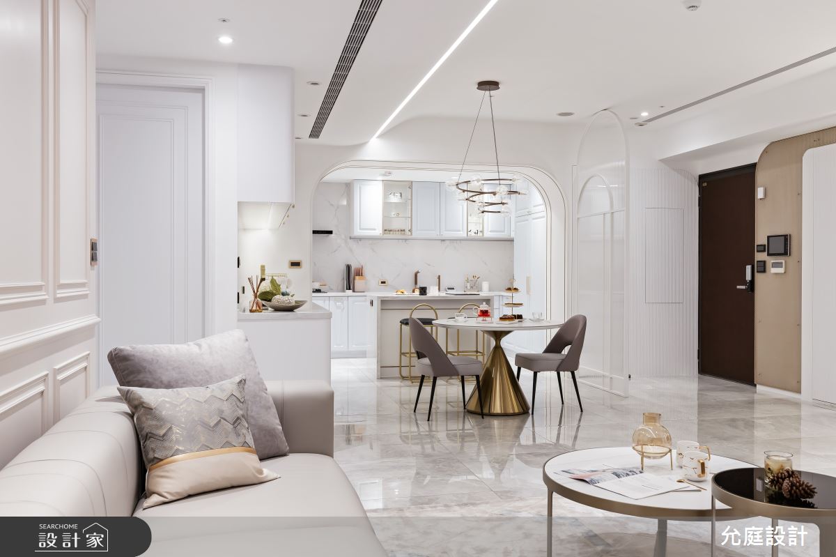 毛胚屋＿美式輕奢華風玄關客廳餐廳廚房中島案例圖片＿允庭室內裝修設計有限公司＿允庭_微奢·蘊藏之12