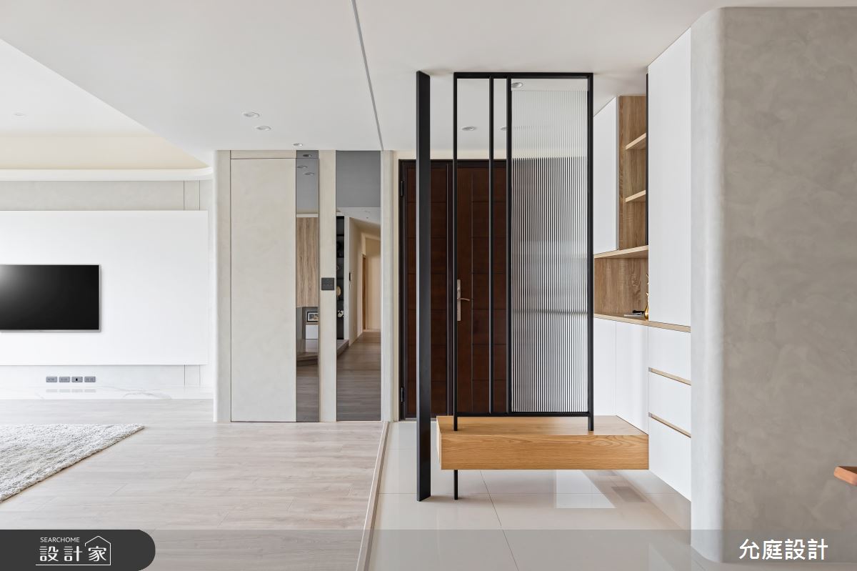 42坪新成屋(5年以下)＿現代風玄關客廳案例圖片＿允庭室內裝修設計有限公司＿允庭_凝光境語之1