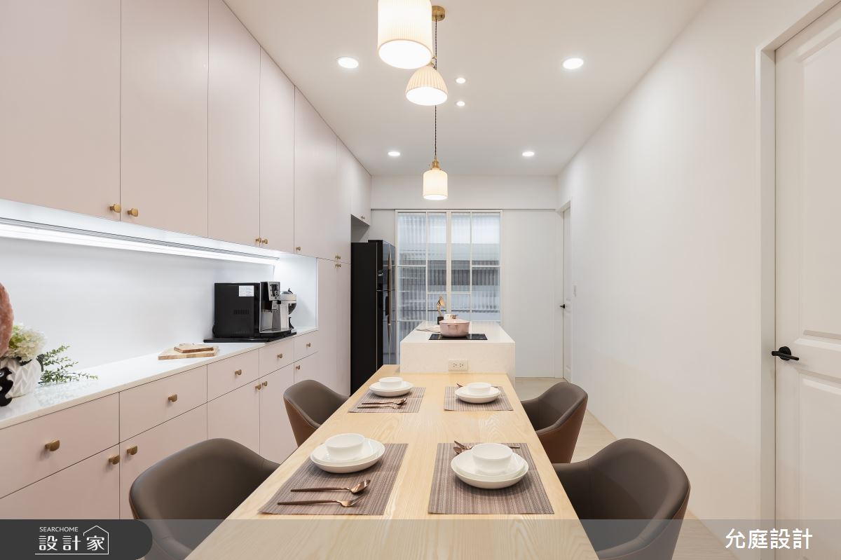 老屋(41~50年)＿現代風餐廳中島案例圖片＿允庭室內裝修設計有限公司＿允庭_書‧沁悅之4