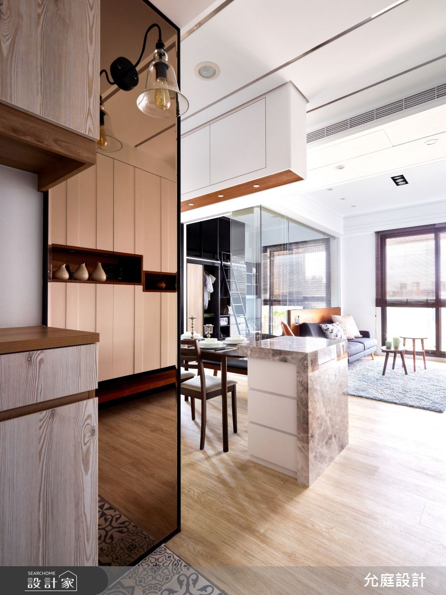 30坪新成屋(5年以下)＿混搭風玄關案例圖片＿允庭室內裝修設計有限公司＿允庭_沐．木與石之1