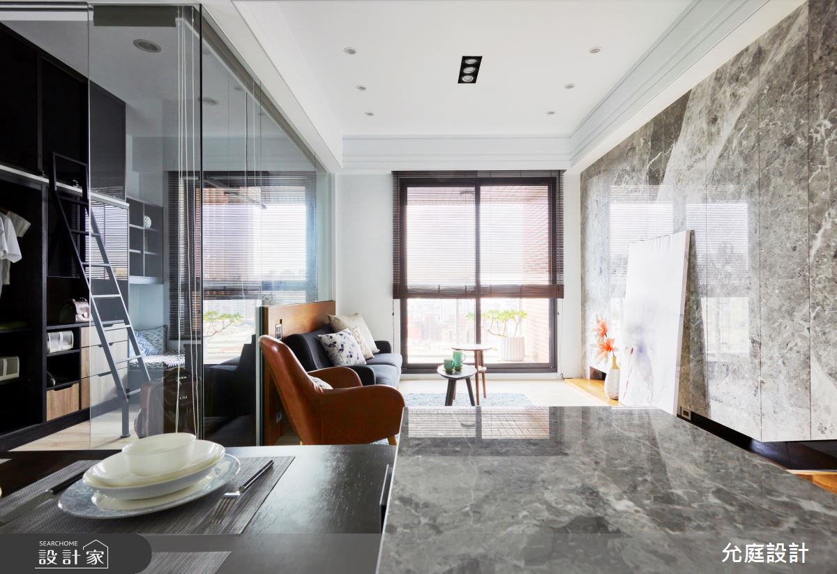 30坪新成屋(5年以下)＿混搭風客廳餐廳書房案例圖片＿允庭室內裝修設計有限公司＿允庭_沐．木與石之7