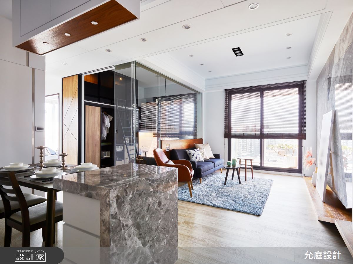 30坪新成屋(5年以下)＿混搭風客廳餐廳書房案例圖片＿允庭室內裝修設計有限公司＿允庭_沐．木與石之6