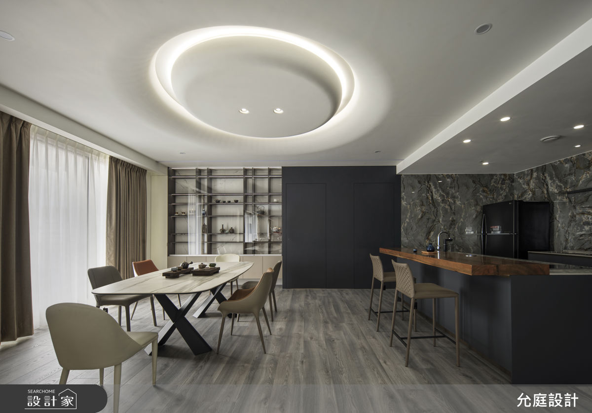 毛胚屋＿現代風餐廳廚房中島案例圖片＿允庭室內裝修設計有限公司＿允庭_凝光錦繡之9