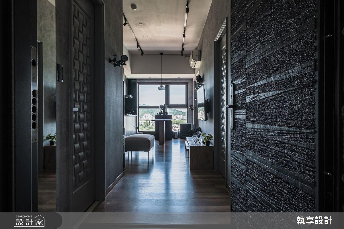 22坪新古屋(10年以下)＿工業風玄關客廳案例圖片＿執享設計＿執享_爵色尊品之1