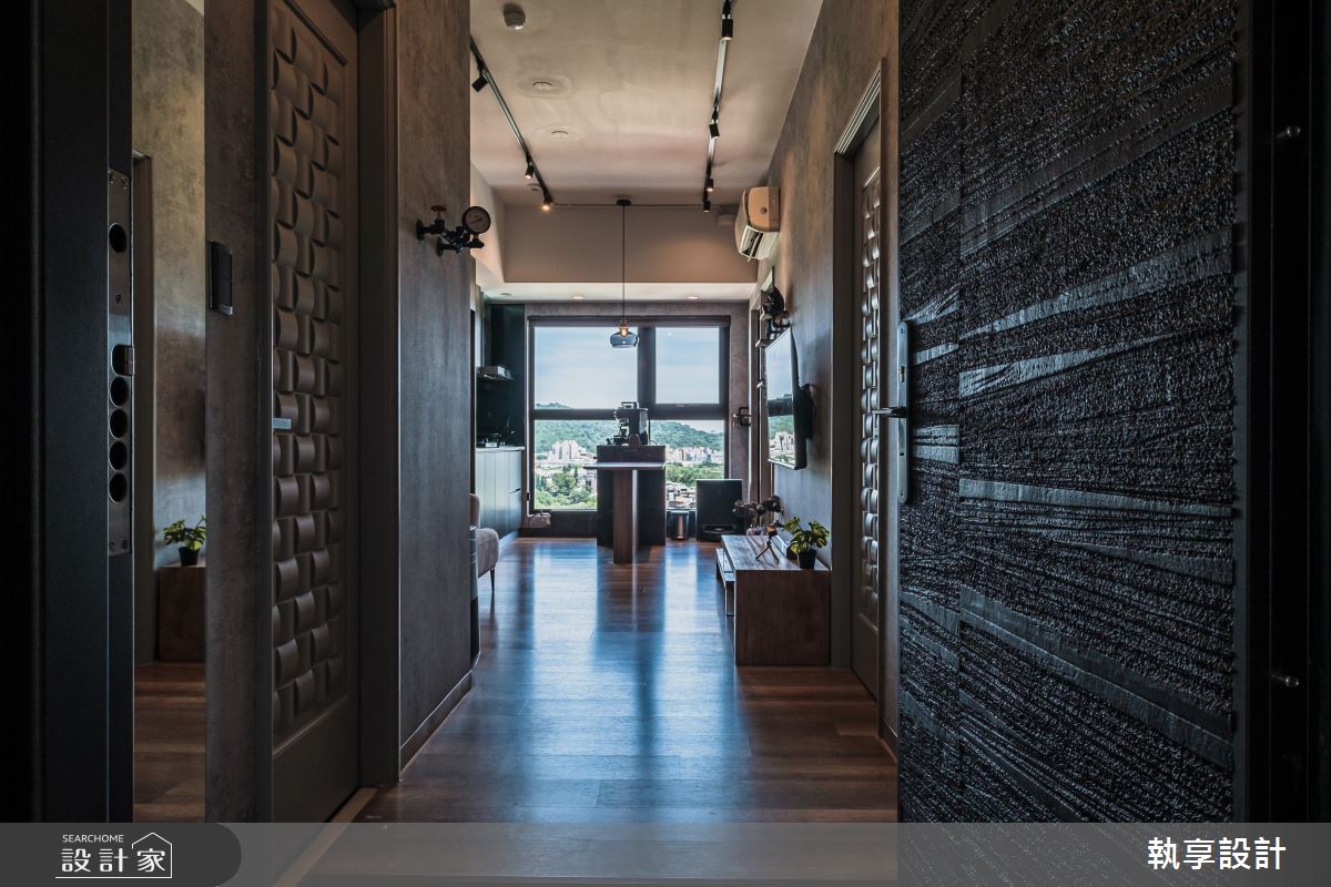 22坪新古屋(10年以下)＿工業風玄關客廳案例圖片＿執享設計＿執享_爵色尊品之2