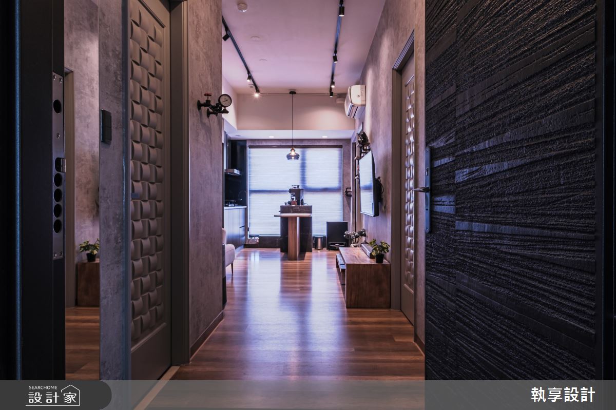 22坪新古屋(10年以下)＿工業風玄關客廳案例圖片＿執享設計＿執享_爵色尊品之3