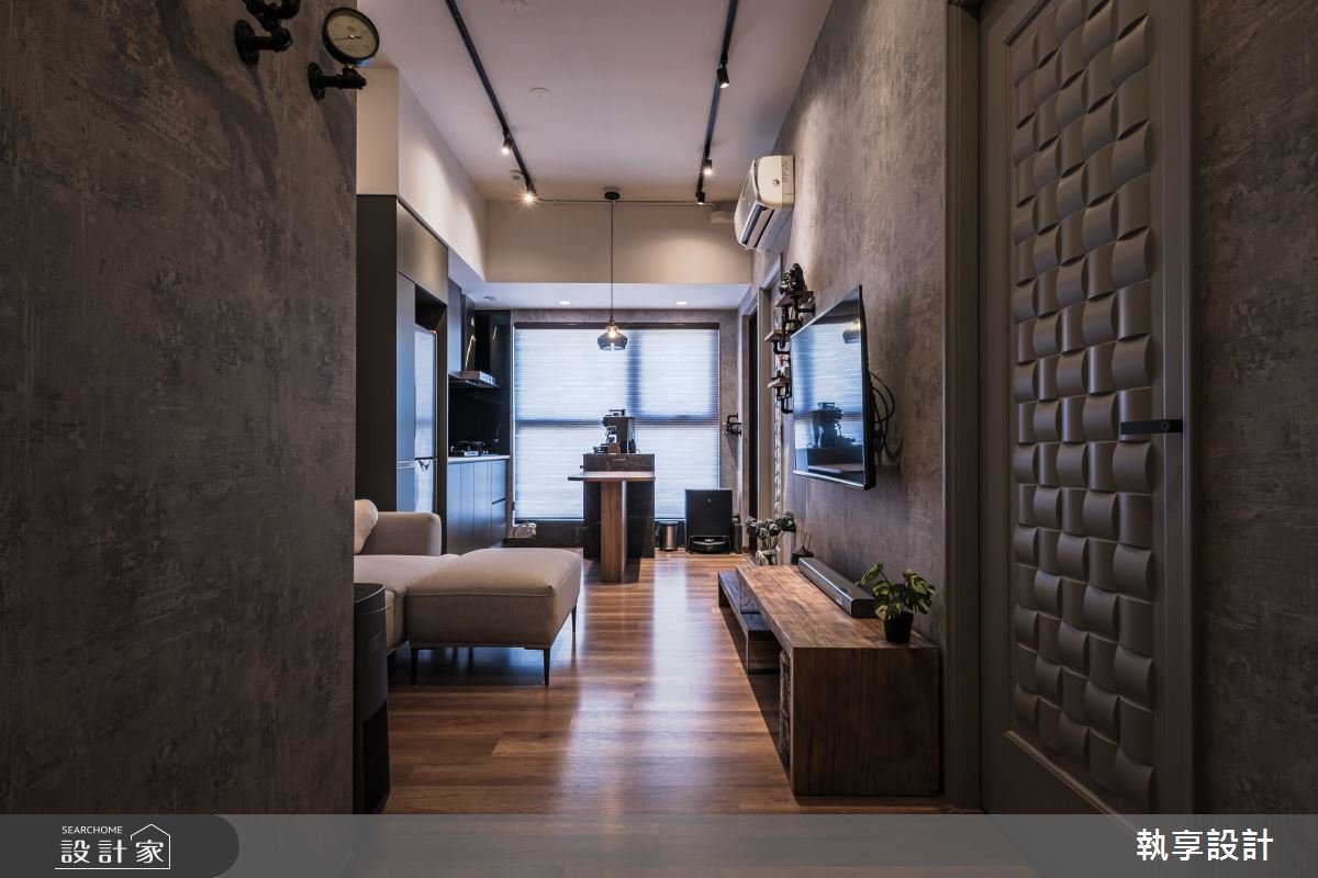 22坪新古屋(10年以下)＿工業風玄關客廳案例圖片＿執享設計＿執享_爵色尊品之7