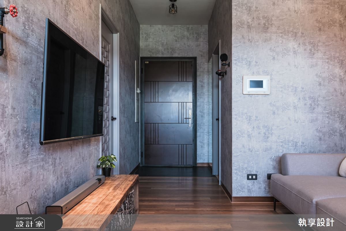 22坪新古屋(10年以下)＿工業風玄關客廳案例圖片＿執享設計＿執享_爵色尊品之8