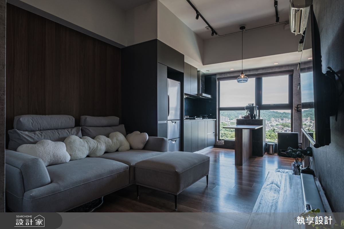 22坪新古屋(10年以下)＿工業風客廳餐廳廚房中島案例圖片＿執享設計＿執享_爵色尊品之13