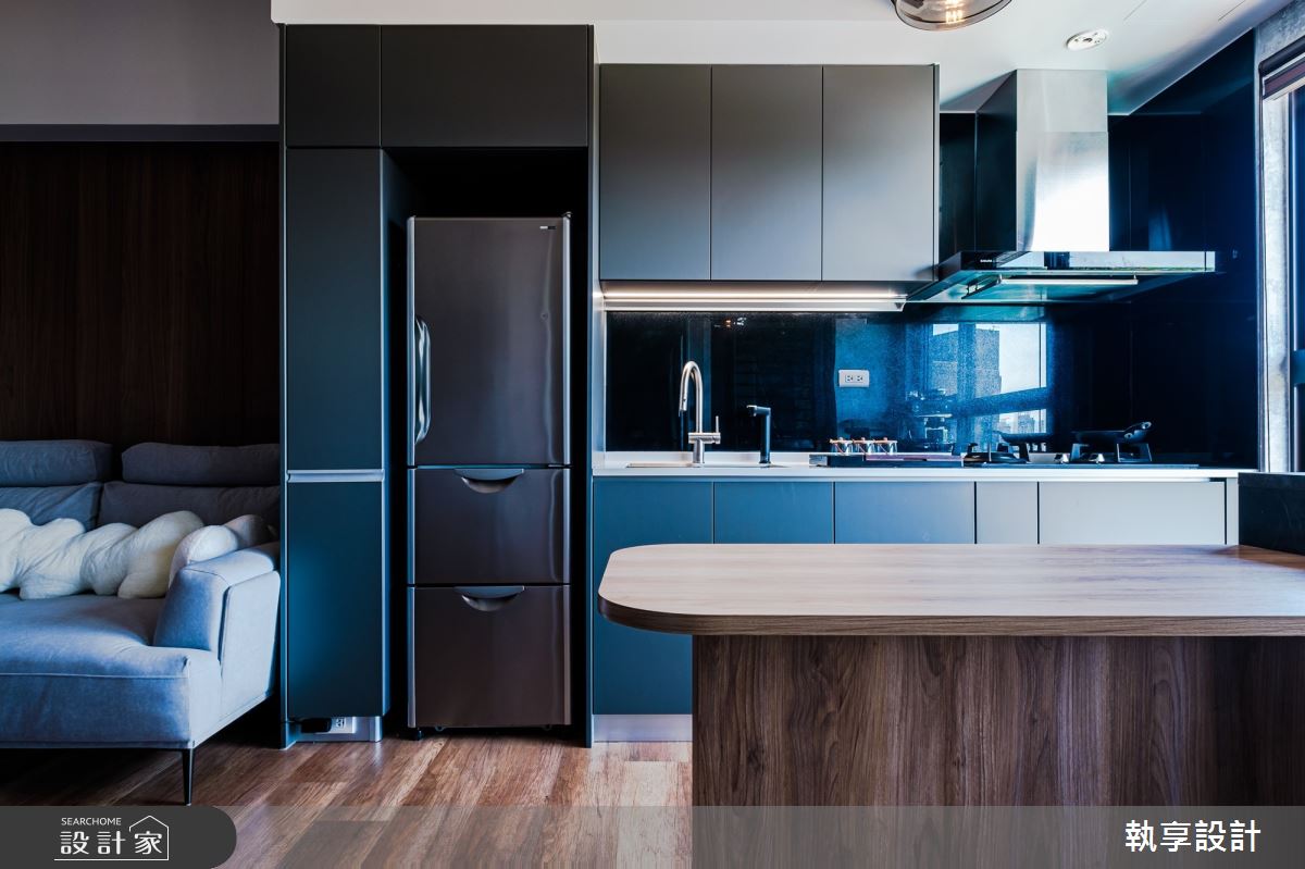 22坪新古屋(10年以下)＿工業風客廳餐廳廚房中島案例圖片＿執享設計＿執享_爵色尊品之16