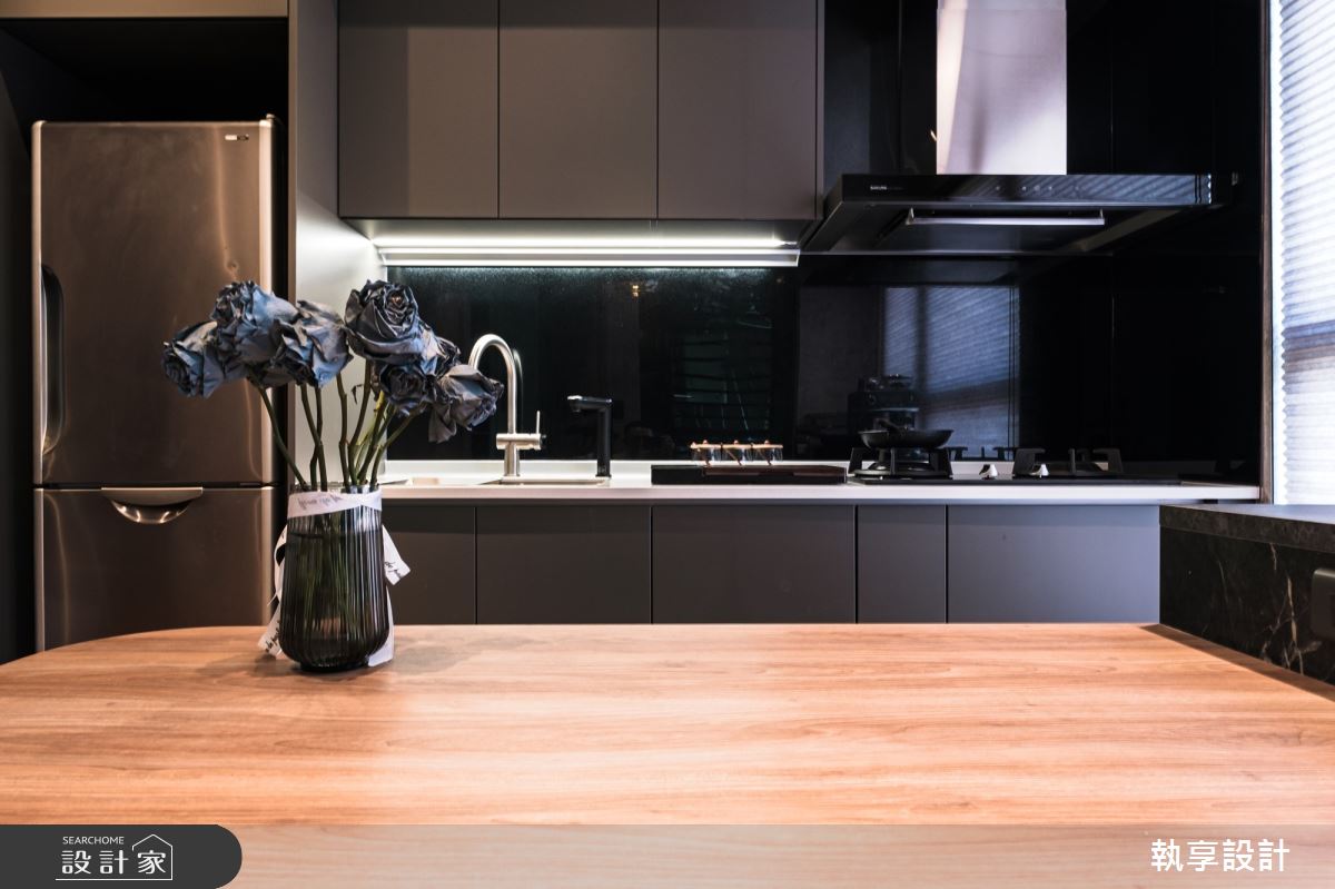 22坪新古屋(10年以下)＿工業風餐廳廚房中島案例圖片＿執享設計＿執享_爵色尊品之22
