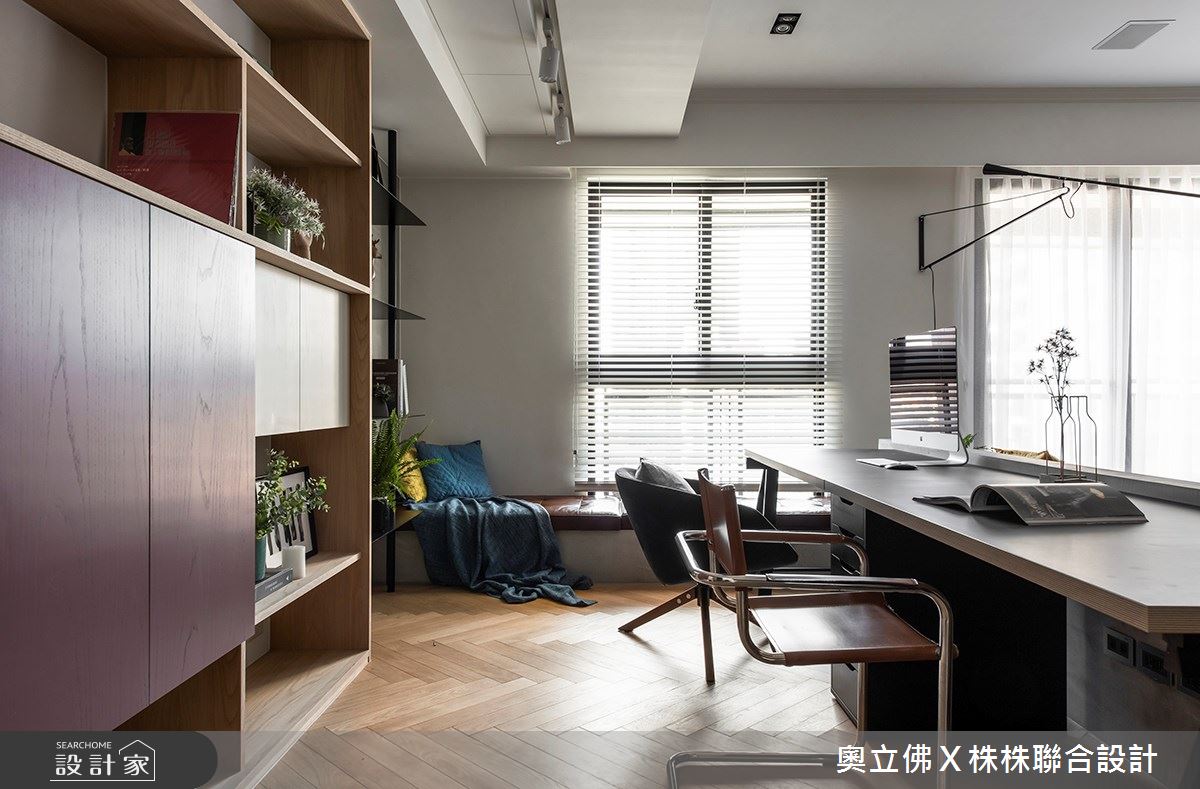 85坪新成屋(5年以下)＿美式風書房工作區臥榻案例圖片＿奧立佛x 株株聯合設計＿奧立佛x 株株_美術高峰會｜高雄Ｙ宅之5