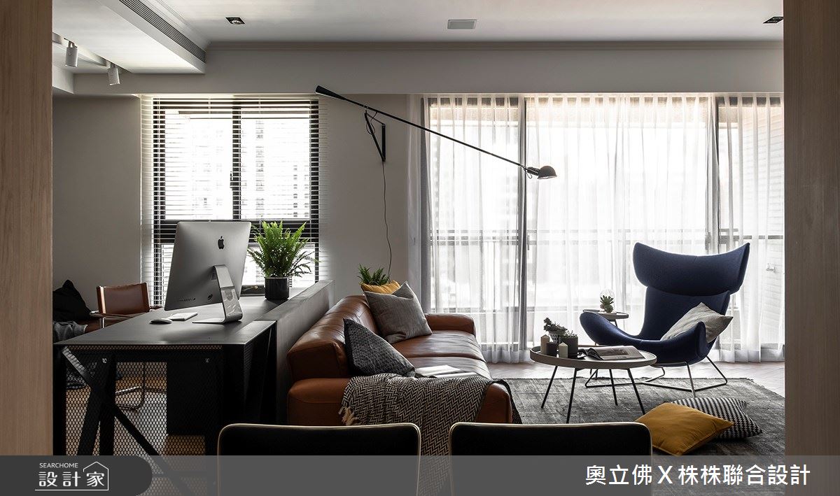 85坪新成屋(5年以下)＿美式風客廳書房工作區案例圖片＿奧立佛x 株株聯合設計＿奧立佛x 株株_美術高峰會｜高雄Ｙ宅之11