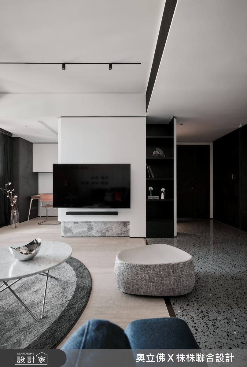 77坪毛胚屋＿現代風客廳案例圖片＿奧立佛x 株株聯合設計＿奧立佛x 株株_國王一號院｜高雄自宅之4