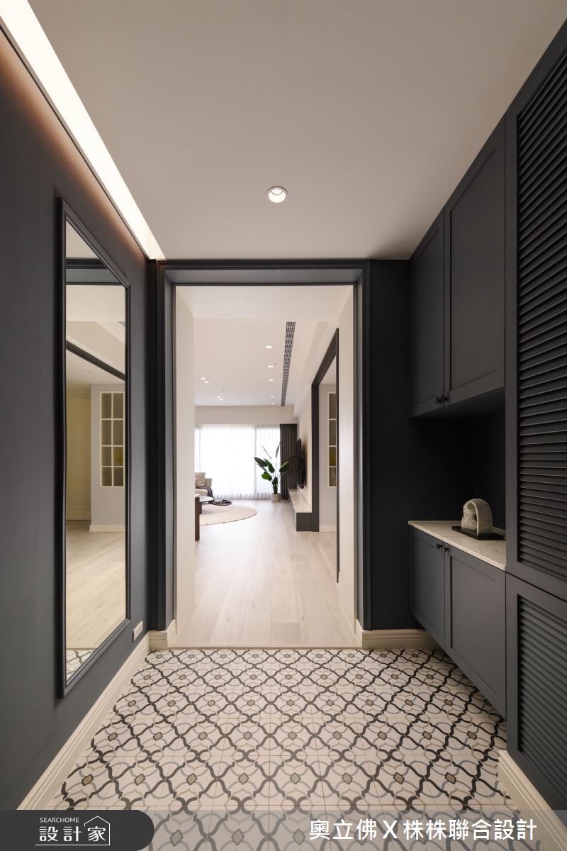 89坪老屋(16~30年)＿現代美式風玄關案例圖片＿奧立佛x 株株聯合設計＿奧立佛x 株株_百立皇冠｜高雄H宅之1