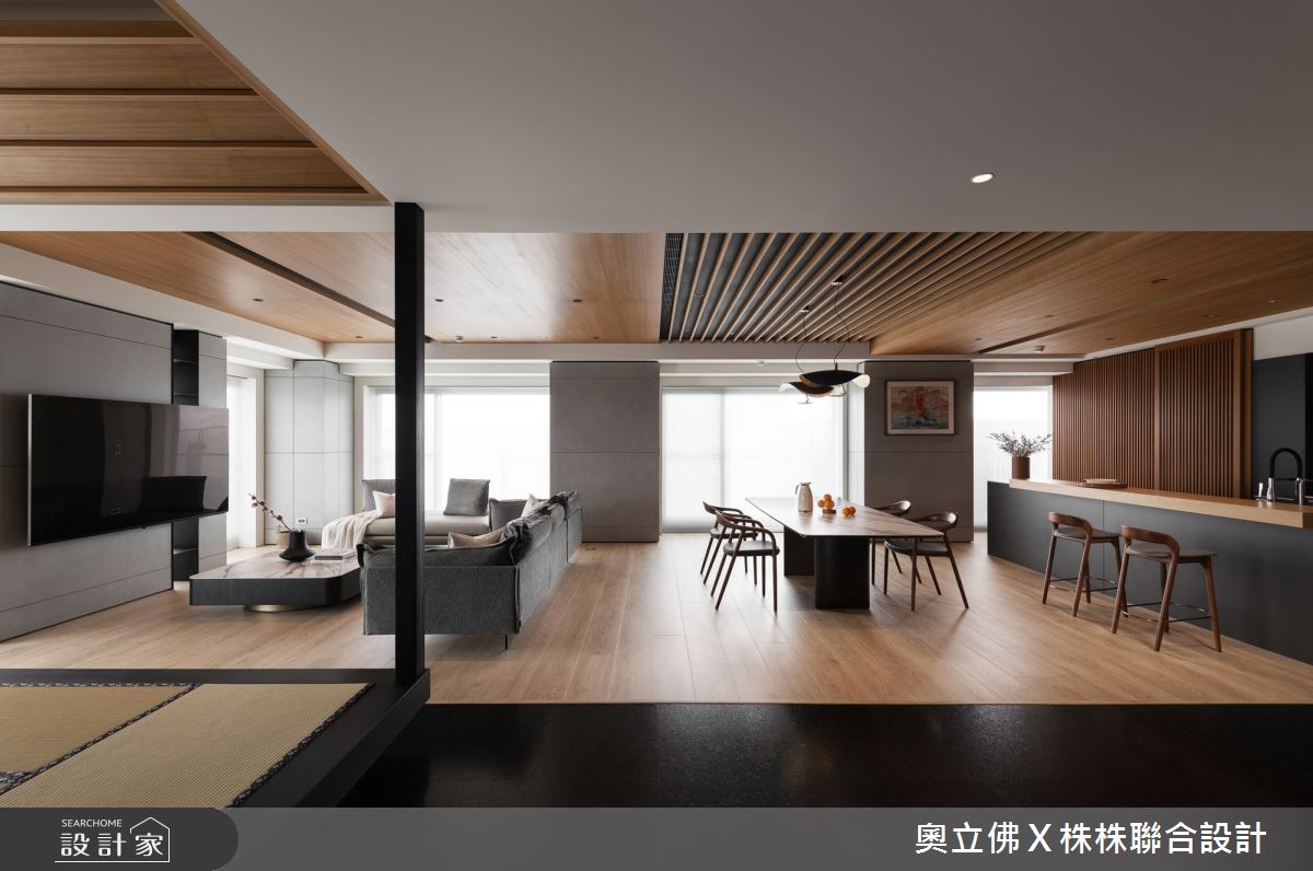 153坪毛胚屋＿日式風客廳餐廳中島案例圖片＿奧立佛x 株株聯合設計＿奧立佛x 株株_遠雄THE ONE｜高雄C宅之9