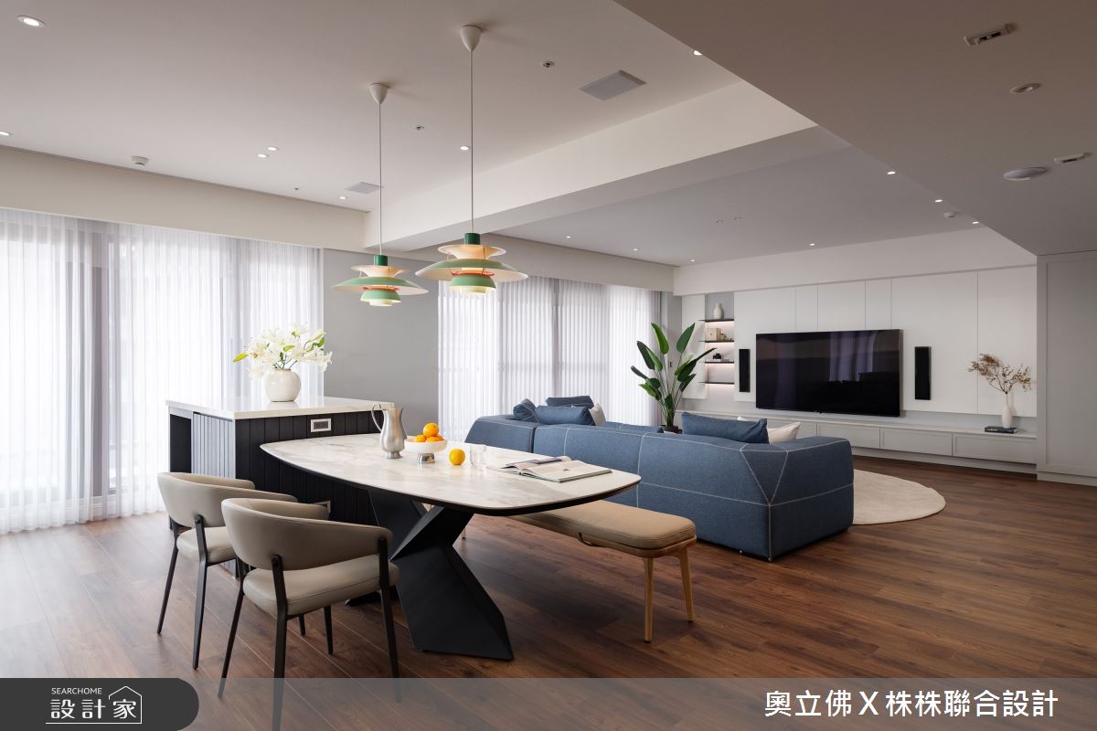 109坪毛胚屋＿美式風客廳餐廳案例圖片＿奧立佛x 株株聯合設計＿奧立佛x 株株_華人匯｜高雄J宅之1