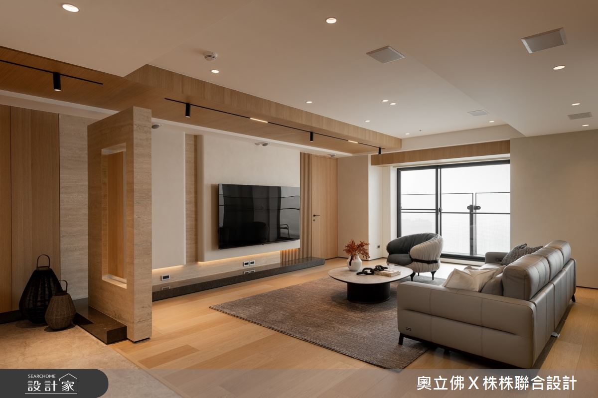 116坪毛胚屋＿解構侘寂風客廳案例圖片＿奧立佛x 株株聯合設計＿奧立佛x 株株_遠雄THE ONE｜高雄S宅之6