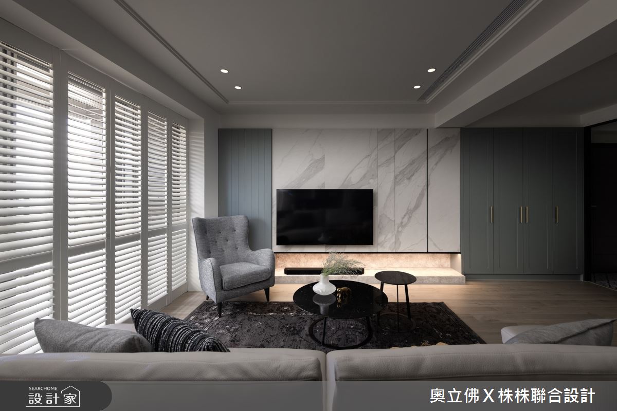47坪新成屋(5年以下)＿美式風客廳案例圖片＿奧立佛x 株株聯合設計＿奧立佛x 株株_百達君品｜高雄C宅之3