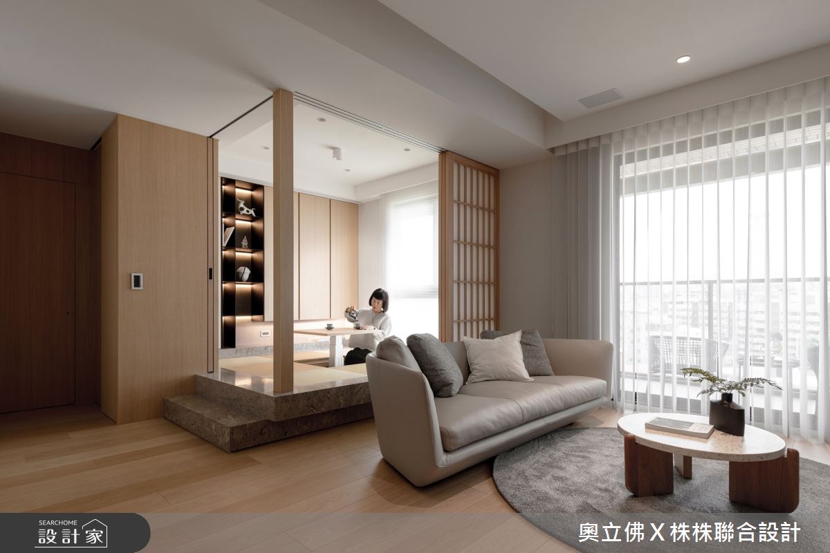 53坪新成屋(5年以下)＿日式侘寂風客廳和室案例圖片＿奧立佛x 株株聯合設計＿奧立佛x 株株_述風景｜高雄Ｃ宅之4