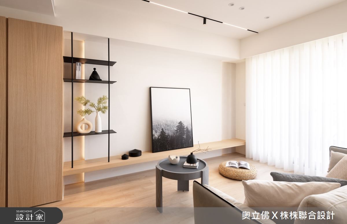43坪新成屋(5年以下)＿日式無印風客廳案例圖片＿奧立佛x 株株聯合設計＿奧立佛x 株株_英倫亞灣｜高雄實品屋之5
