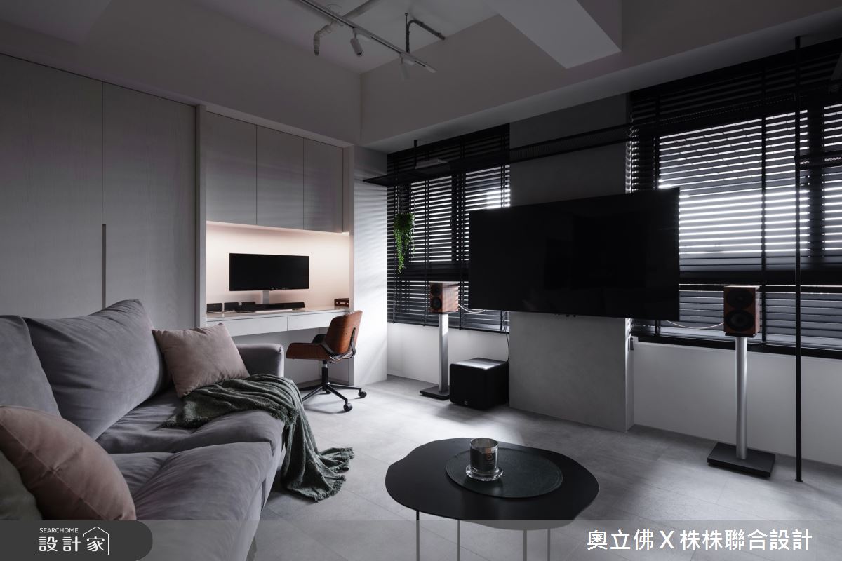 33坪新成屋(5年以下)＿混搭風客廳書房案例圖片＿奧立佛x 株株聯合設計＿奧立佛x 株株_文化潤隆｜高雄W宅之9
