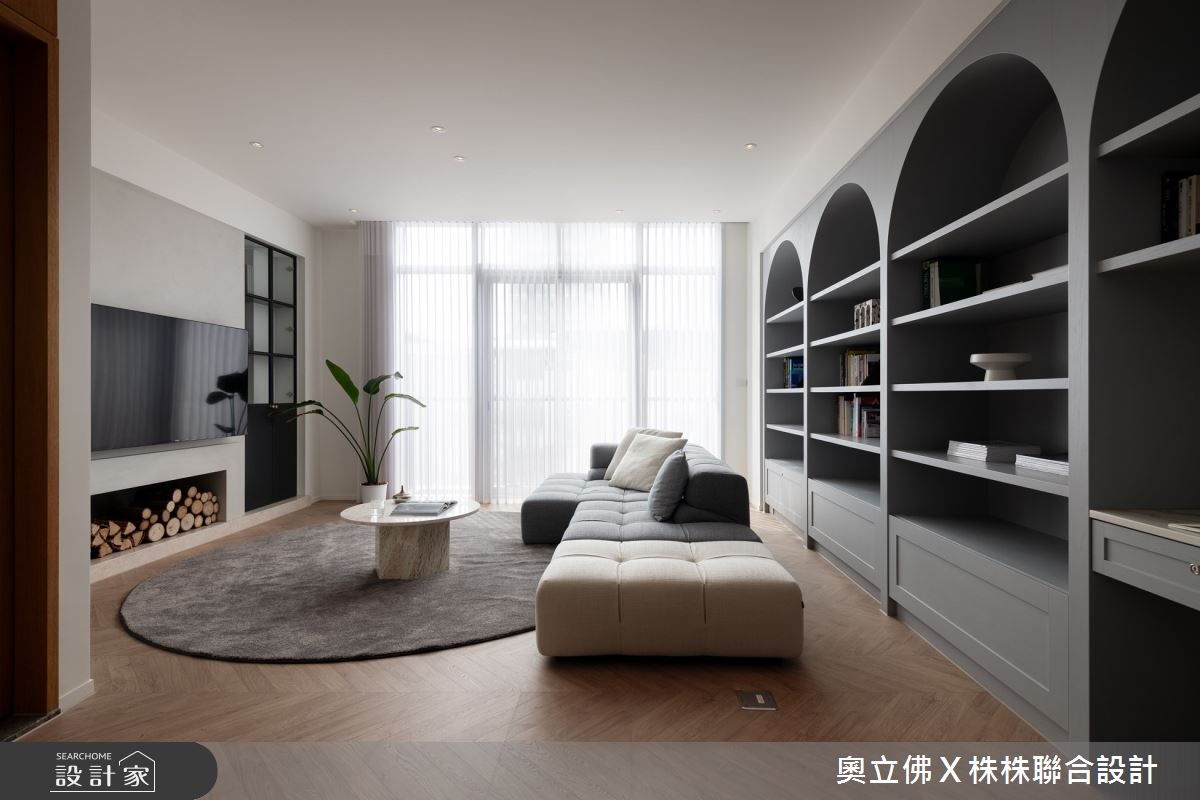 100坪新成屋(5年以下)＿美式風客廳案例圖片＿奧立佛x 株株聯合設計＿奧立佛x 株株_自由路｜高雄Ｂ宅之2