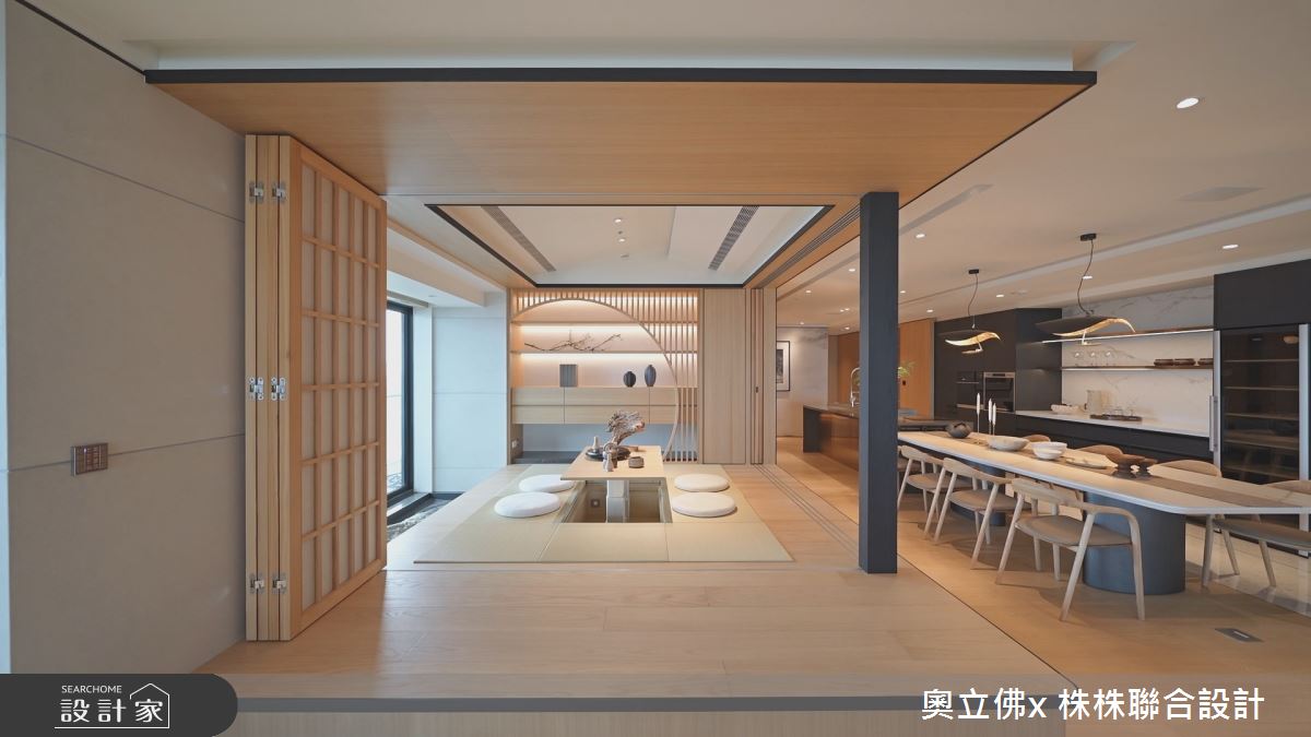 183坪毛胚屋＿日式風餐廳廚房和室中島案例圖片＿奧立佛x 株株聯合設計＿奧立佛x 株株_遠雄THE ONE｜實品屋之11