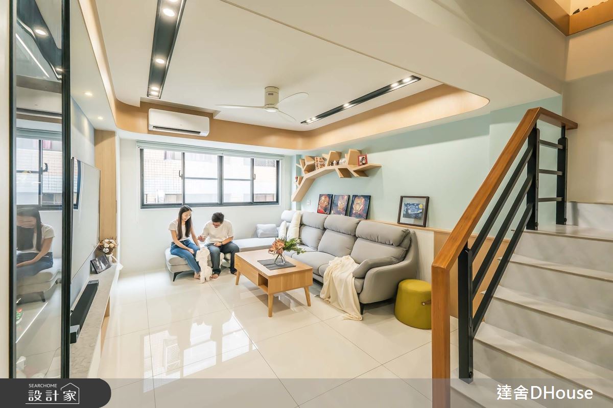 老屋(31~40年)＿北歐風客廳樓梯案例圖片＿達舍創研所＿達舍_愛。3.14159　LOVE & Π之4