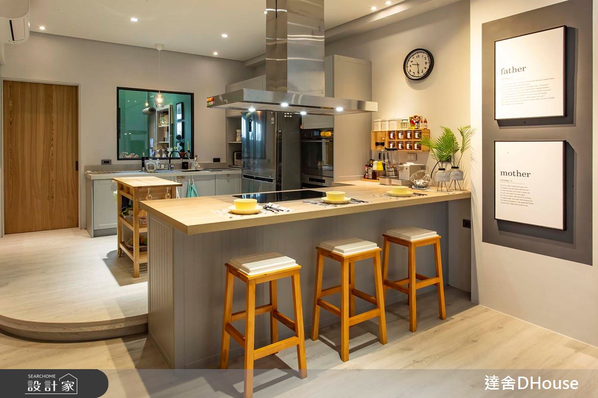 毛胚屋＿混搭風餐廳廚房吧檯中島案例圖片＿達舍創研所＿達舍_小花朵的。B612星球 A FANTASY PLANET OF LITTLE FLOWER之9