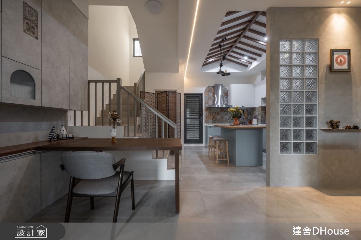52坪新成屋(5年以下)＿現代風客廳餐廳廚房樓梯中島案例圖片＿達舍創研所＿達舍_Spiritual Casa 歸宿之8