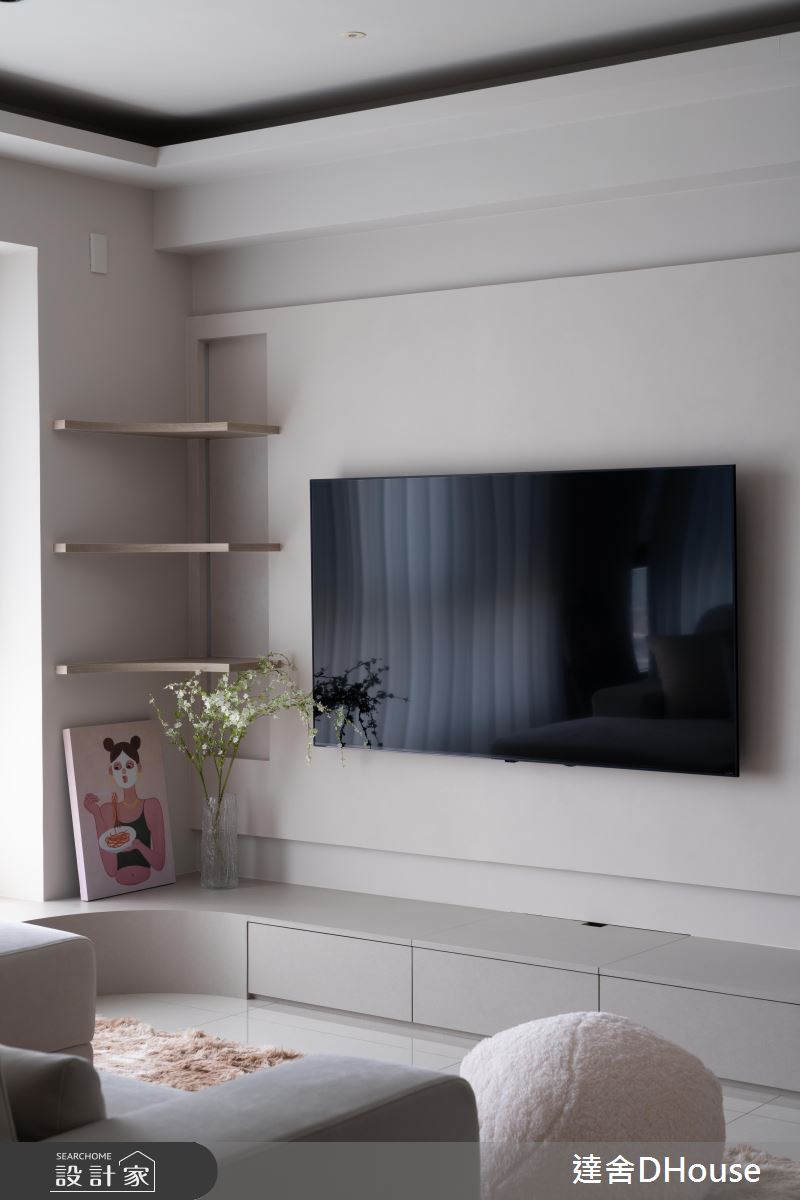 31坪中古屋(5~15年)＿韓系奶油風客廳案例圖片＿達舍創研所＿達舍_緩光。雙生 Dual Serenity之5