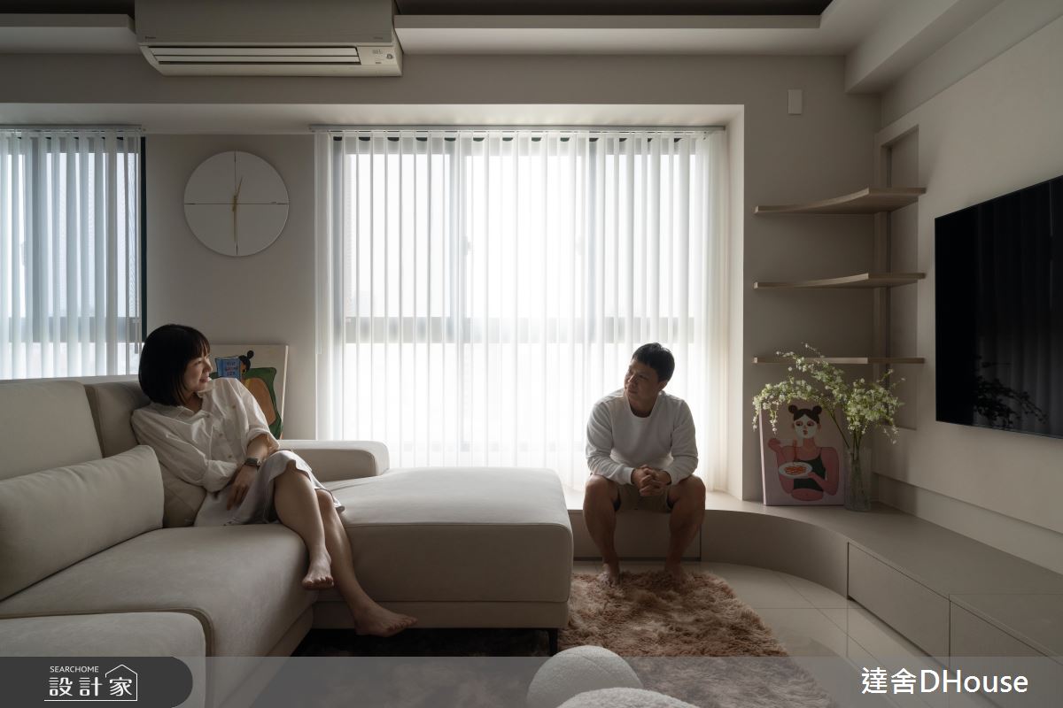 31坪中古屋(5~15年)＿韓系奶油風客廳案例圖片＿達舍創研所＿達舍_緩光。雙生 Dual Serenity之6