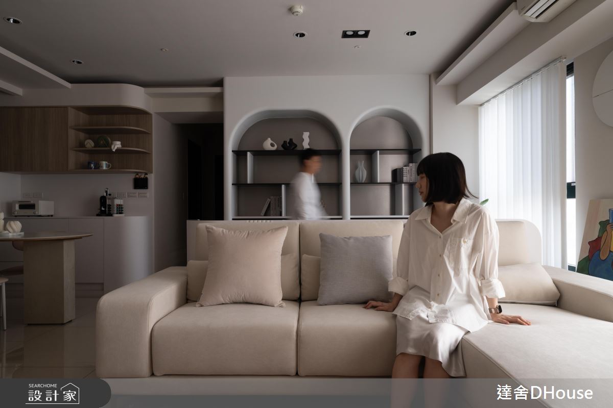 31坪中古屋(5~15年)＿韓系奶油風客廳案例圖片＿達舍創研所＿達舍_緩光。雙生 Dual Serenity之8