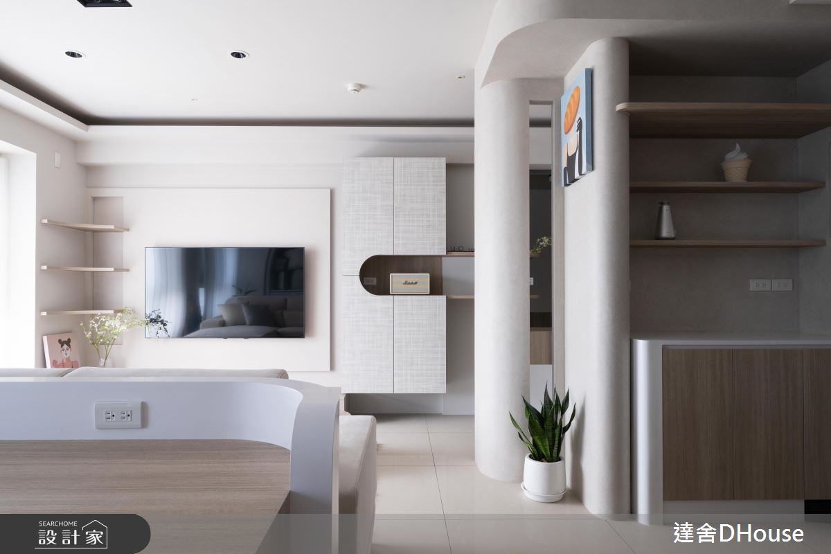 31坪中古屋(5~15年)＿韓系奶油風客廳書房案例圖片＿達舍創研所＿達舍_緩光。雙生 Dual Serenity之9