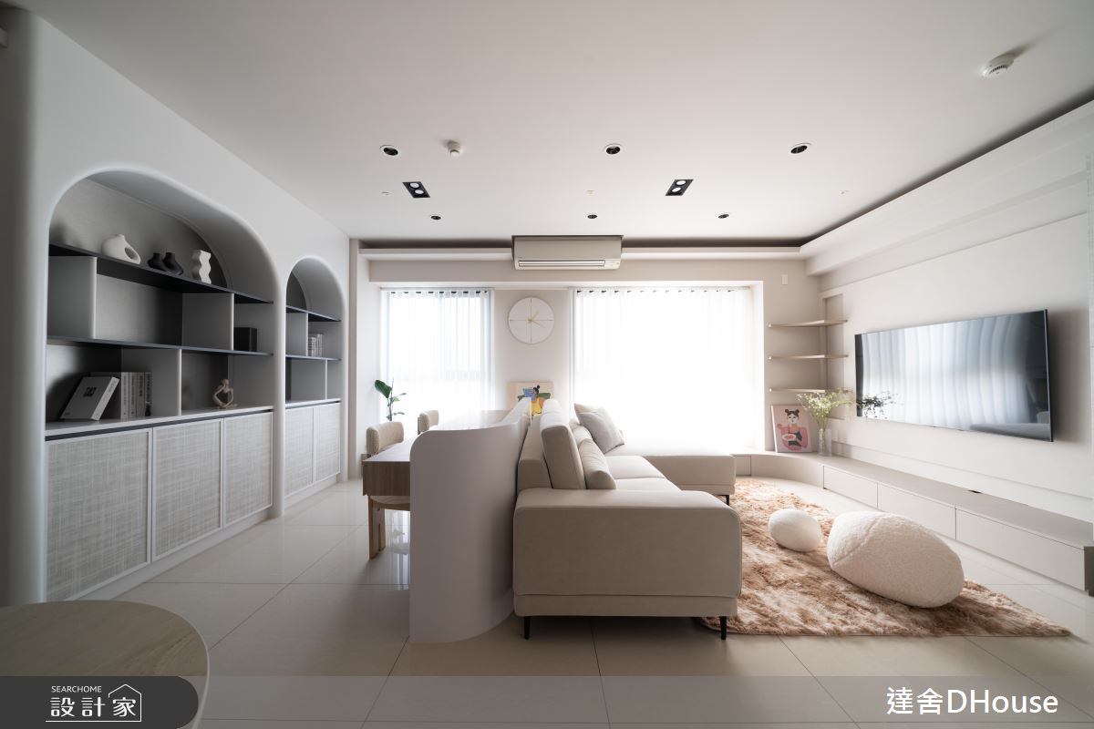 31坪中古屋(5~15年)＿韓系奶油風客廳書房案例圖片＿達舍創研所＿達舍_緩光。雙生 Dual Serenity之11