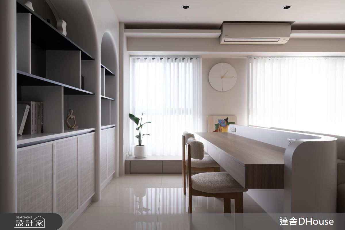 31坪中古屋(5~15年)＿韓系奶油風書房案例圖片＿達舍創研所＿達舍_緩光。雙生 Dual Serenity之12