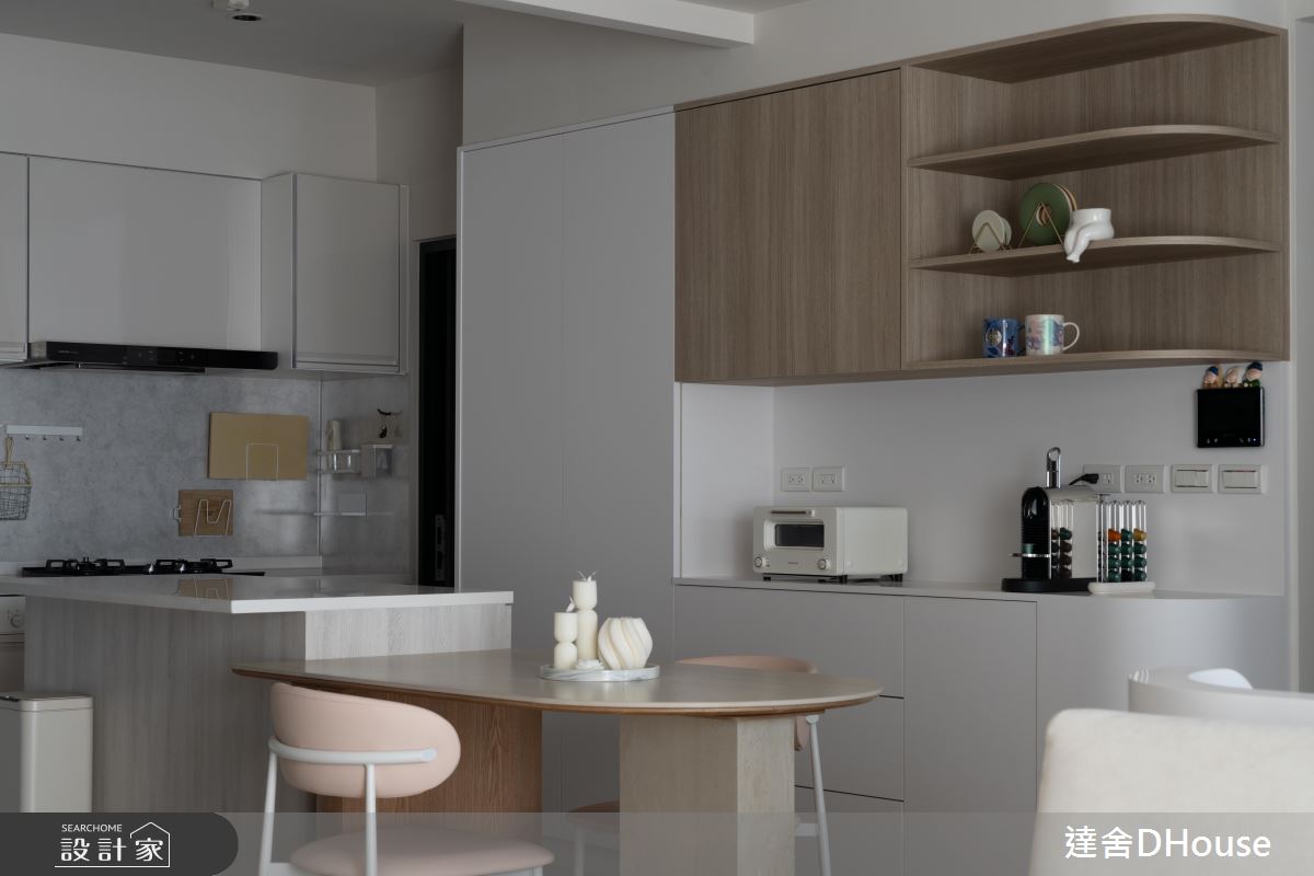 31坪中古屋(5~15年)＿韓系奶油風餐廳廚房中島案例圖片＿達舍創研所＿達舍_緩光。雙生 Dual Serenity之19