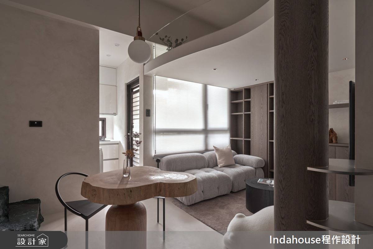 7坪新成屋(5年以下)＿侘寂風客廳餐廳案例圖片＿Indahouse程作設計＿程作_【Residence】No.006 Tsai House / Taipei之2